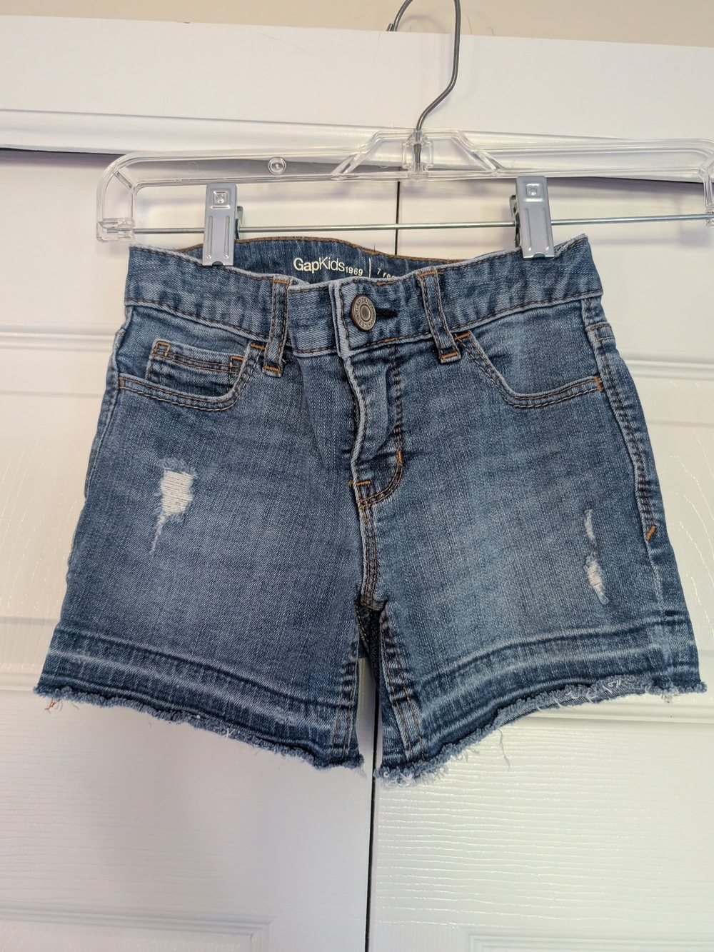 GAP Kids Distressed Medium Blue Denim Shorts